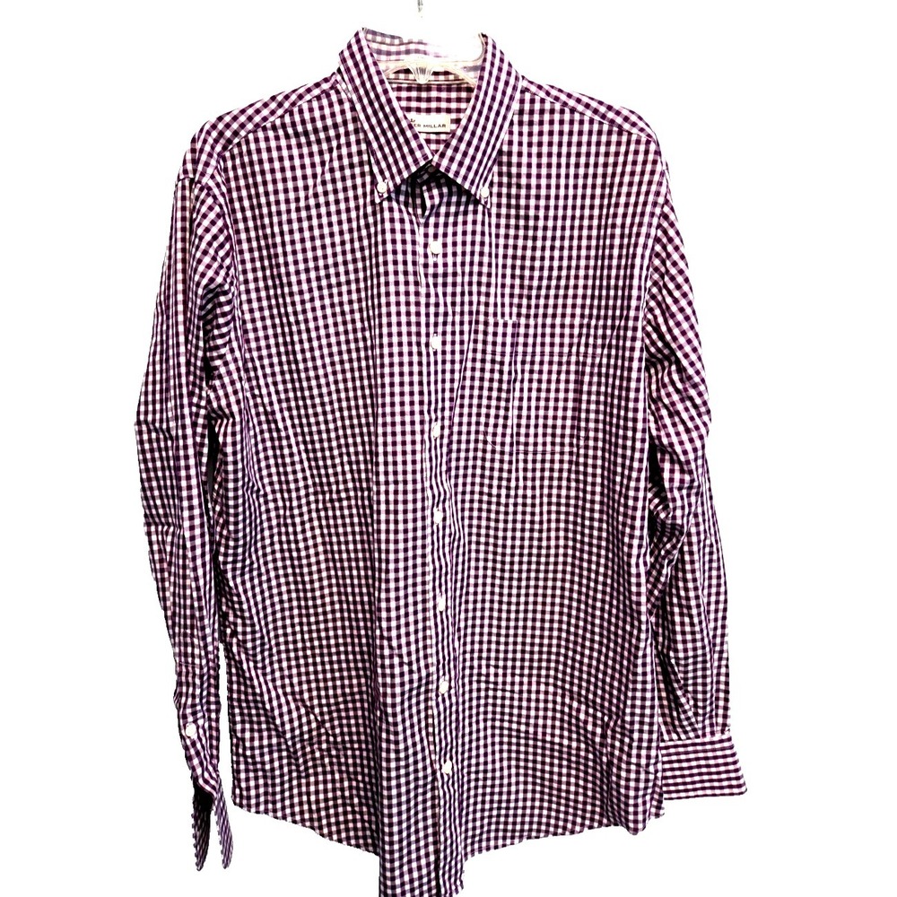 Peter‎ Millar Men's Large 100% Cotton Button Down Shirt Gingham Checks